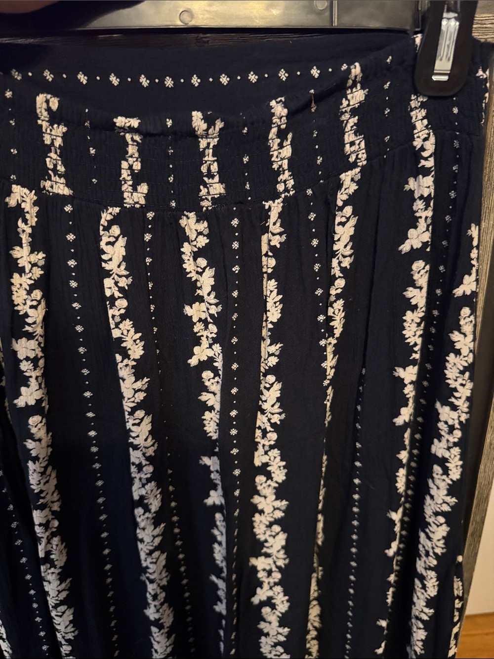 Free People Black and White Floral-Stripe Ruffled Maxi Skirt and Cropped Top - Picture 4 of 4